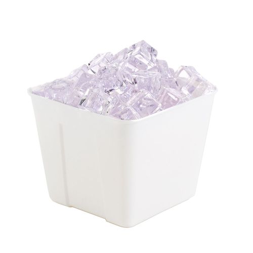 Essential 3 Quart Square Ice Bucket without Handles, White